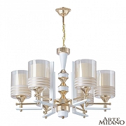 Люстра Arte Milano Florentia-6087 306087/6 Wh/Gd цвет плафона/подвески Белый, Оранжевый, цвет арматуры Белый, Золото-1