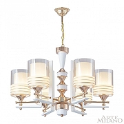 Люстра Arte Milano Florentia-6087 306087/6 Wh/Gd цвет плафона/подвески Белый, Оранжевый, цвет арматуры Белый, Золото-2