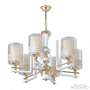 Люстра Arte Milano Florentia-6087 306087/6 Wh/Gd цвет плафона/подвески Белый, Оранжевый, цвет арматуры Белый, Золото-3