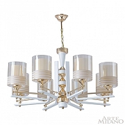Люстра Arte Milano Florentia-6087 306087/8 Wh/Gd цвет плафона/подвески Белый, Оранжевый, цвет арматуры Белый, Золото-3