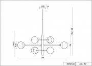 Люстра на штанге F-promo Tufan 3087-6P цвет плафона/подвески Белый, цвет арматуры Латунь, Черный-4