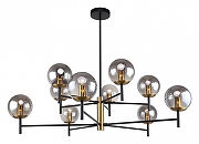 Люстра на штанге F-promo Sheeny 3088-10P цвет плафона/подвески Светло-серый, цвет арматуры Латунь, Черный-1