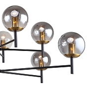 Люстра на штанге F-promo Sheeny 3088-10P цвет плафона/подвески Светло-серый, цвет арматуры Латунь, Черный-2