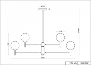Люстра на штанге F-promo Sheeny 3088-10P цвет плафона/подвески Светло-серый, цвет арматуры Латунь, Черный-4