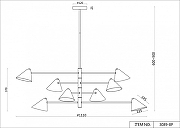 Люстра F-promo Trikoniya 3089-8P цвет плафона/подвески Черный, цвет арматуры Золото, Черный-4