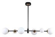 Люстра на штанге F-promo Vials 3090-6P цвет плафона/подвески Белый, цвет арматуры Латунь, Черный