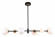 Люстра на штанге F-promo Vials 3090-6P цвет плафона/подвески Белый, цвет арматуры Латунь, Черный-1