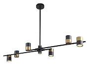 Люстра на штанге F-promo Chart 3092-6P цвет плафона/подвески Латунь, Черный, цвет арматуры Черный-1