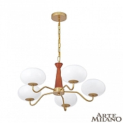 Люстра Arte Milano AM-Napoli 310166/D680/5 BS/WD цвет плафона/подвески Белый, цвет арматуры Коричневый, Золото-1