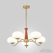 Люстра Arte Milano AM-Napoli 310166/D680/5 BS/WD цвет плафона/подвески Белый, цвет арматуры Коричневый, Золото-3