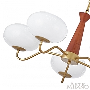Люстра Arte Milano AM-Napoli 310166/D680/5 BS/WD цвет плафона/подвески Белый, цвет арматуры Коричневый, Золото-5