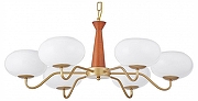Люстра Arte Milano AM-Napoli 310166/D780/6 BS/WD цвет плафона/подвески Белый, цвет арматуры Коричневый, Золото