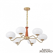 Люстра Arte Milano AM-Napoli 310166/D780/6 BS/WD цвет плафона/подвески Белый, цвет арматуры Коричневый, Золото-1