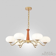 Люстра Arte Milano AM-Napoli 310166/D780/6 BS/WD цвет плафона/подвески Белый, цвет арматуры Коричневый, Золото-2