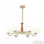 Люстра Arte Milano AM-Napoli 310166/D780/6 BS/WD цвет плафона/подвески Белый, цвет арматуры Коричневый, Золото-3