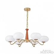 Люстра Arte Milano AM-Napoli 310166/D780/6 BS/WD цвет плафона/подвески Белый, цвет арматуры Коричневый, Золото-4