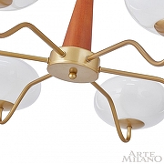 Люстра Arte Milano AM-Napoli 310166/D780/6 BS/WD цвет плафона/подвески Белый, цвет арматуры Коричневый, Золото-10