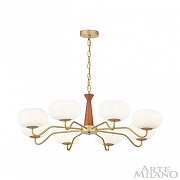 Люстра Arte Milano AM-Napoli 310166/D900/8 BS/WD цвет плафона/подвески Белый, цвет арматуры Коричневый, Золото-2