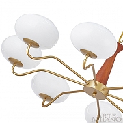 Люстра Arte Milano AM-Napoli 310166/D900/8 BS/WD цвет плафона/подвески Белый, цвет арматуры Коричневый, Золото-5