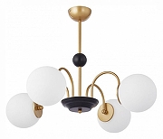 Люстра на штанге Arte Milano AM-Napoli 312066/D700/4 BS/BK цвет плафона/подвески Белый, цвет арматуры Латунь, Черный