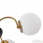 Люстра на штанге Arte Milano AM-Napoli 312066/D700/4 BS/BK цвет плафона/подвески Белый, цвет арматуры Латунь, Черный-3