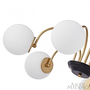 Люстра на штанге Arte Milano AM-Napoli 312066/D850/6 BS/BK цвет плафона/подвески Белый, цвет арматуры Латунь, Черный-5