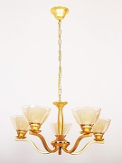 Люстра Doge Luce 312 312LO5FO-014/363 цвет плафона/подвески Бежевый, Прозрачный, цвет арматуры Золото-1