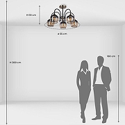 Люстра на штанге De City Блеск 315015605 цвет плафона/подвески Шампань, цвет арматуры Бронза, Черный-10