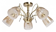 Люстра на штанге De City Блеск 21 315016105 цвет плафона/подвески Бежевый, цвет арматуры Бронза