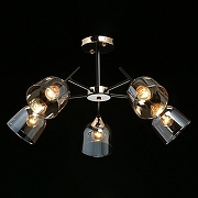 Люстра на штанге De City Альфа 18 324017005 цвет плафона/подвески Бежевый, цвет арматуры Золото, Черный-1