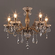 Люстра Eurosvet Elisha 3281/5 античная бронза/прозрачный хрусталь Strotskis цвет бронза античная