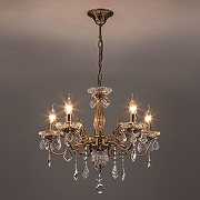 Люстра Eurosvet Elisha 3281/5 античная бронза/прозрачный хрусталь Strotskis цвет бронза античная-1