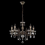 Люстра Eurosvet Elisha 3281/5 античная бронза/прозрачный хрусталь Strotskis цвет бронза античная-2