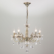 Люстра Eurosvet Elisha 3281/5 античная бронза/прозрачный хрусталь Strotskis цвет бронза античная-5