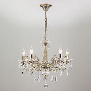 Люстра Eurosvet Elisha 3281/5 античная бронза/прозрачный хрусталь Strotskis цвет плафона/подвески Прозрачный, цвет арматуры Бронза-5