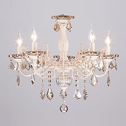 Люстра Eurosvet Elisha 3281/5 белый с золотом/тонированный хрусталь Strotskis цвет белый с золотой патиной