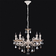 Люстра Eurosvet Elisha 3281/5 белый с золотом/тонированный хрусталь Strotskis цвет белый с золотой патиной-4