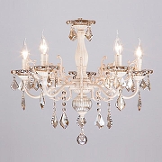 Люстра Eurosvet Elisha 3281/5 белый с золотом/тонированный хрусталь Strotskis цвет плафона/подвески Тонированный, цвет арматуры Белый