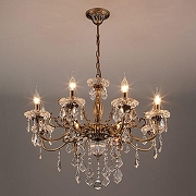 Люстра Eurosvet Elisha 3281/8 античная бронза/прозрачный хрусталь Strotskis цвет плафона/подвески Прозрачный, цвет арматуры Бронза-2