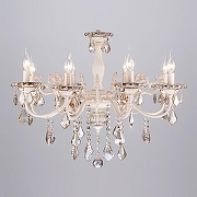 Люстра Eurosvet Elisha 3281/8 белый с золотом/тонированный хрусталь Strotskis цвет белый с золотой патиной