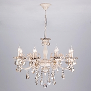 Люстра Eurosvet Elisha 3281/8 белый с золотом/тонированный хрусталь Strotskis цвет белый с золотой патиной-1