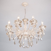 Люстра Eurosvet Elisha 3281/8 белый с золотом/тонированный хрусталь Strotskis цвет плафона/подвески Тонированный, цвет арматуры Белый-2