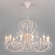 Люстра Eurosvet Alda 3305/12 белый с золотом/прозрачный хрусталь Strotskis цвет белый с золотой патиной-1