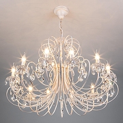 Люстра Eurosvet Alda 3305/12 белый с золотом/прозрачный хрусталь Strotskis цвет белый с золотой патиной-2