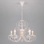 Люстра Eurosvet Alda 3305/5 белый с золотом/прозрачный хрусталь Strotskis цвет белый с золотой патиной-1