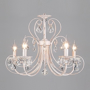 Люстра Eurosvet Alda 3305/5 белый с золотом/прозрачный хрусталь Strotskis цвет плафона/подвески Прозрачный, цвет арматуры Белый