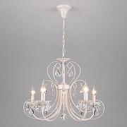 Люстра Eurosvet Alda 3305/5 белый с золотом/прозрачный хрусталь Strotskis цвет плафона/подвески Прозрачный, цвет арматуры Белый-1