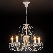 Люстра Eurosvet Alda 3305/5 белый с золотом/прозрачный хрусталь Strotskis цвет плафона/подвески Прозрачный, цвет арматуры Белый-4