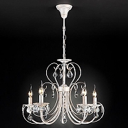 Люстра Eurosvet Alda 3305/5 белый с золотом/прозрачный хрусталь Strotskis цвет плафона/подвески Прозрачный, цвет арматуры Белый-5