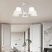 Люстра Arte Milano Napoli-1254 331254/5 WT+SL цвет плафона/подвески Белый, цвет арматуры Белый, Серебро-8